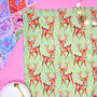 Christmas Reindeer Green Tea Towel, thumbnail 4 of 5