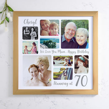 Personalised 70th Birthday Square Photo Collage, 2 of 11