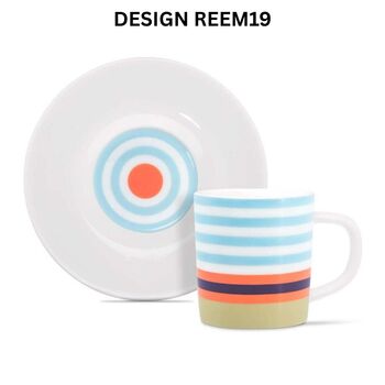 Coloured On Trend Porcelain Espresso Cup And Saucer, 10 of 11