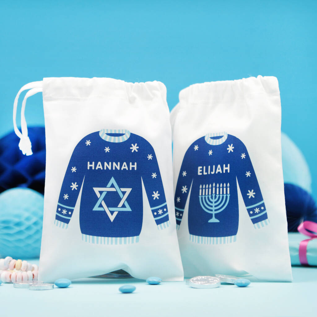 Personalised Hanukkah Jumper Gift Bag, 1 of 2