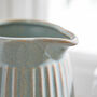 Ribbed Blue Pitcher Jug Vase, thumbnail 3 of 4