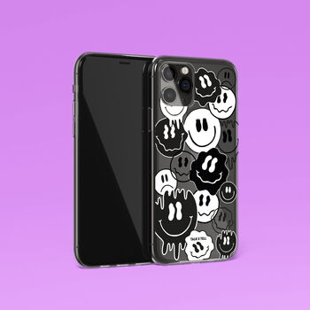 Happy Face Black And White Phone Case For iPhone, 5 of 8