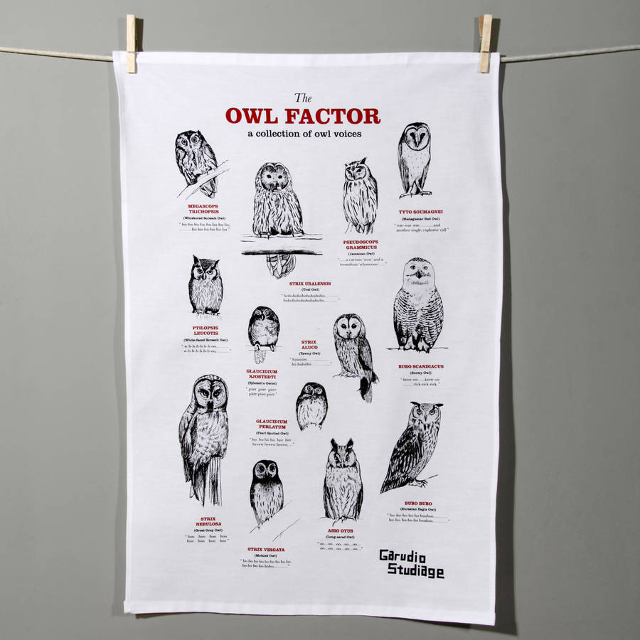 Owl Factor Tea Towel, 1 of 3