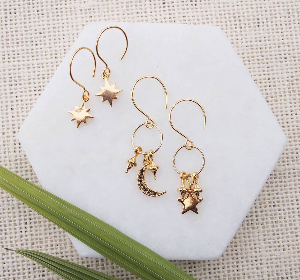 Gold Star Earrings By Louise Buchan