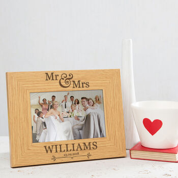 Personalised Mr And Mrs Wedding Photo Frame, 3 of 7