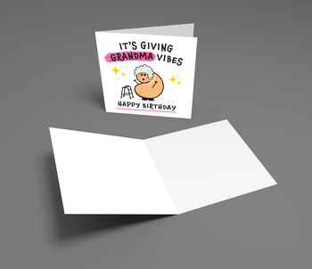 Funny Grandma Birthday Card – It's Giving Vibes, 3 of 5