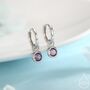 Sterling Silver February Birthstone Amethyst Hoop Earrings, thumbnail 1 of 11