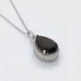 Pear Drop Smoky Quartz Silver Statement Necklace, thumbnail 1 of 3