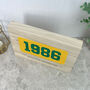 Personalised Year Milestone Giant Wooden Block For Birthday Or Anniversary Gift, thumbnail 3 of 9