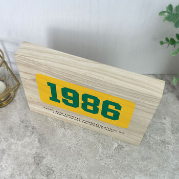 Personalised Year Milestone Giant Wooden Block For Birthday Or Anniversary Gift, 3 of 9