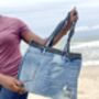 Denim Tote Bag Upcycled From Jean Waste, thumbnail 3 of 5