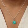 Sterling Silver Turquoise Heart Locket Charm Necklace, thumbnail 1 of 4