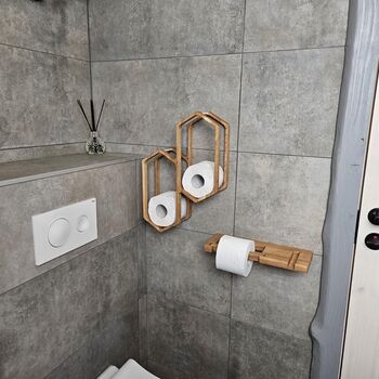 Scandi Oak Wood Toilet Paper Holder, 5 of 11
