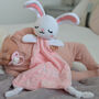 Personalised Pink Bunny Knotted Comforter, thumbnail 3 of 10