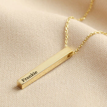 Personalised Solid 9ct Gold Bar Necklace, 5 of 12