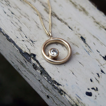 Ethical Recycled 9ct Gold Moissanite Necklace, 3 of 4