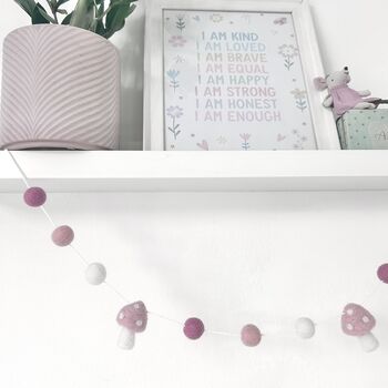Pink And Peach Blossom Toadstool Garland, 8 of 9