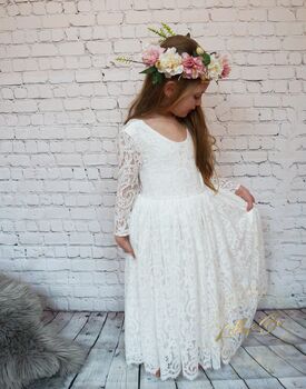 Evelyn ~ Ivory Lace Dress ~ Flower Girl | Party Dress, 8 of 10