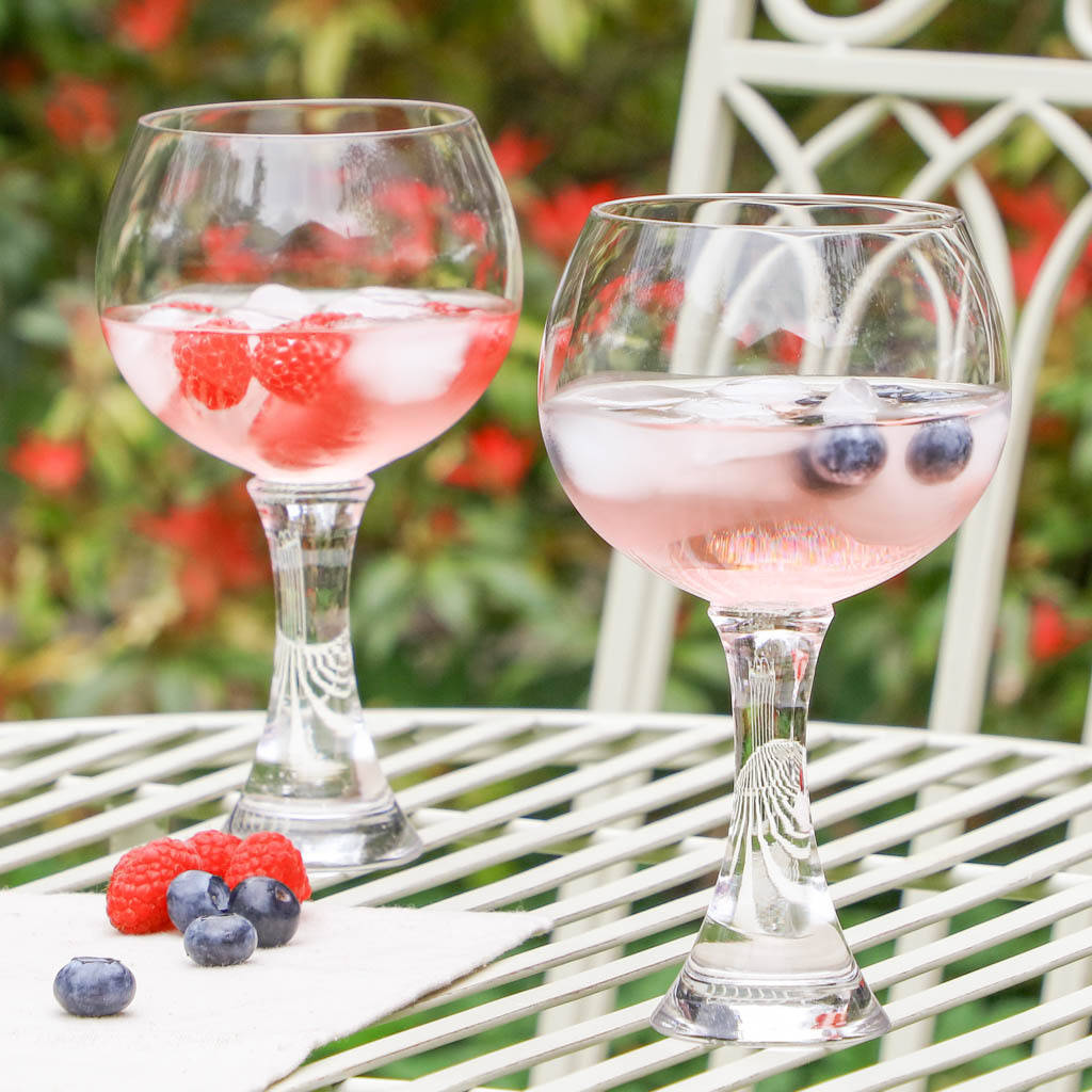 Two Luxury Chunky Stem Gin Glasses By Dibor
