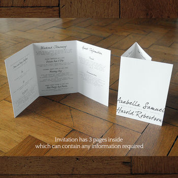 Contemporary Script Folding Wedding Invitation Set, 7 of 11