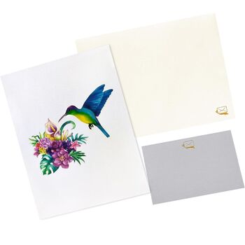 Pop Up 3D Blank Card Tropical Hummingbird, 2 of 7