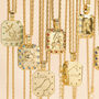 Crystal Square Zodiac Pendant Necklace In Gold Plating, thumbnail 1 of 12