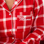 Family Xmas Personalised Embroidered Red Check Pyjamas, thumbnail 7 of 9