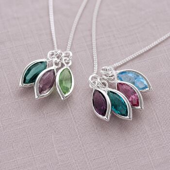 Family Birthstone Marquise Charm Necklace, 2 of 9