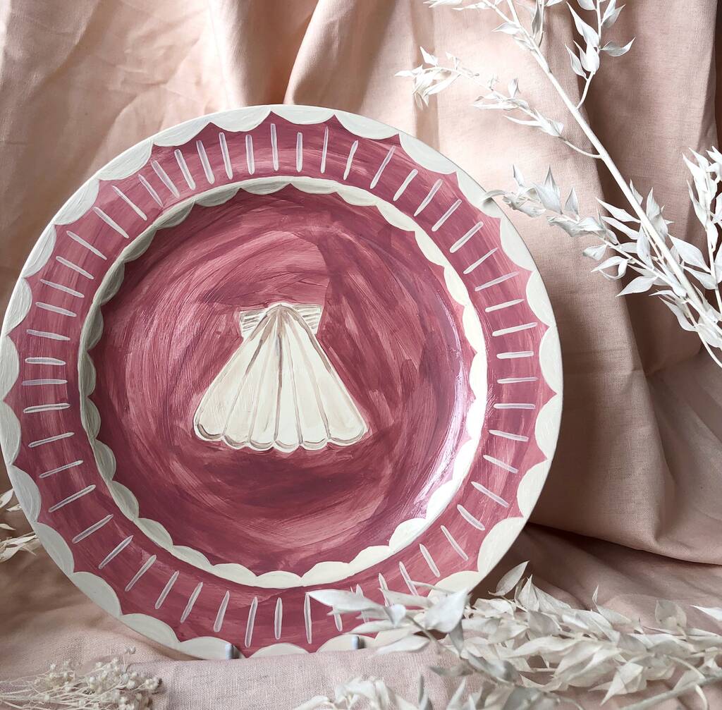 Shell Decorative Hand Painted Plate, 1 of 4