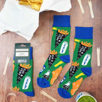 Fish And Chips Illustrated Socks | British Made In Small Batches, 2 of 4