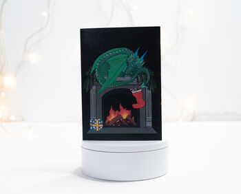 Dragon On The Fireplace Christmas Card, 6 of 7