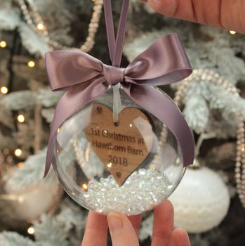 Personalised First Christmas At A New Home Bauble, 4 of 6