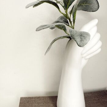 White Ceramic Hand Vase, 2 of 4