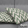 Green Zig Zag Hand Woven Ikat Cushion Cover, thumbnail 4 of 10