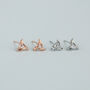 Sterling Silver Abstract Crystal Triangle Stud Earrings, thumbnail 3 of 6
