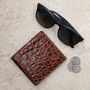 Mens Sleek Leather Wallet. 'The Vittore Croco', thumbnail 6 of 8
