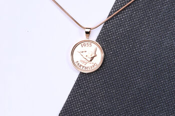 1955 70th Birthday Farthing Coin Pendant Gift, 3 of 5