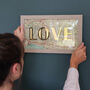 Personalised 'X' Marks The Spot Love Gold Sign, thumbnail 1 of 4