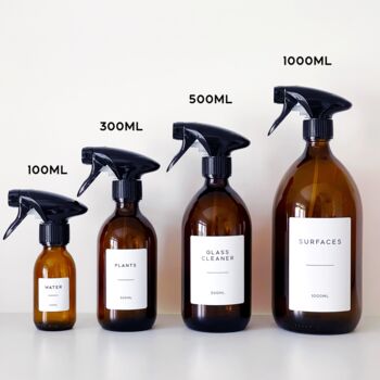 Amber Spray Bottle With Personalised Label, 2 of 12