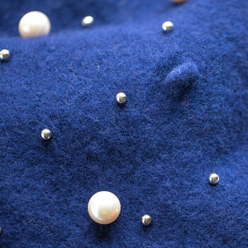 Pearl Embellished Wool Beret, 10 of 12