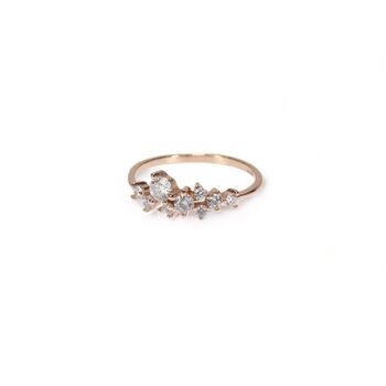 Cluster Ring, Cz, Rose And Gold Vermeil 925 Silver, 4 of 9