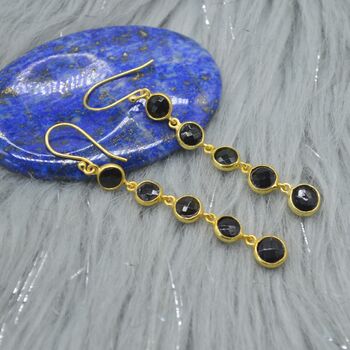 Black Tourmaline Earrings: October Birthstone, 2 of 4