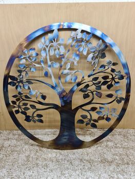 Round Metal Tree Of Life Wall Art Home Room Decor, 9 of 12