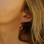 Ruby Quartz Hook Earrings In 18ct Gold Vermeil Plated, thumbnail 3 of 4