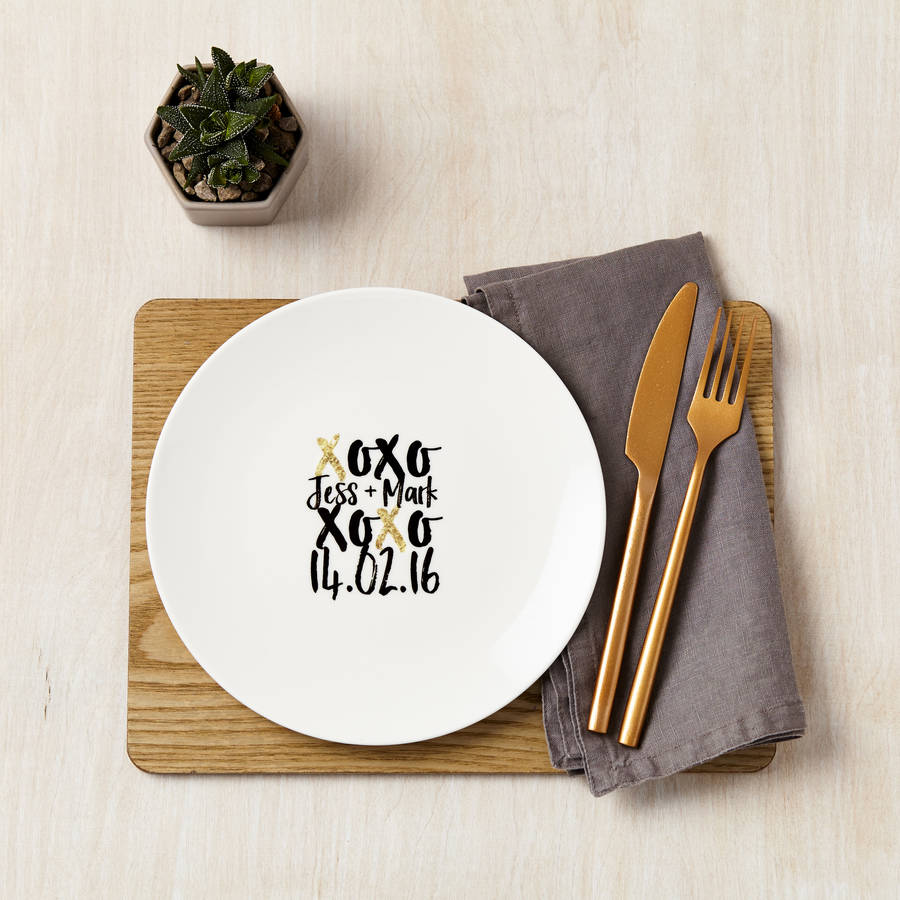 Personalised Engagement Ceramic Dinner Plate By Tillie Mint Loves