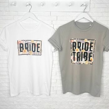 Bride Tribe Pampas Grass Floral Hen Do T Shirt, 2 of 3