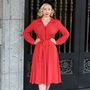 Clarice Dress In Mulberry Vintage 1940s Style, thumbnail 3 of 3