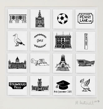 Liverpool Personalised Illustrated Wall Art Large, 6 of 8