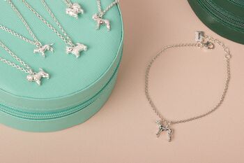 Personalised 3D English Bull Terrier Silver Chain Bracelet, 6 of 10