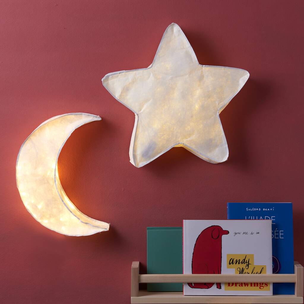 Star And Moon Shaped Lighting Set For Kids Rooms, 1 of 6
